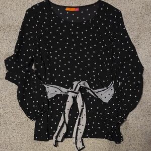 Black And White Polka Dot Top Sz Small